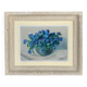 Table Painting on cardboard still life bouquet Maurice Catau Nancy 1954