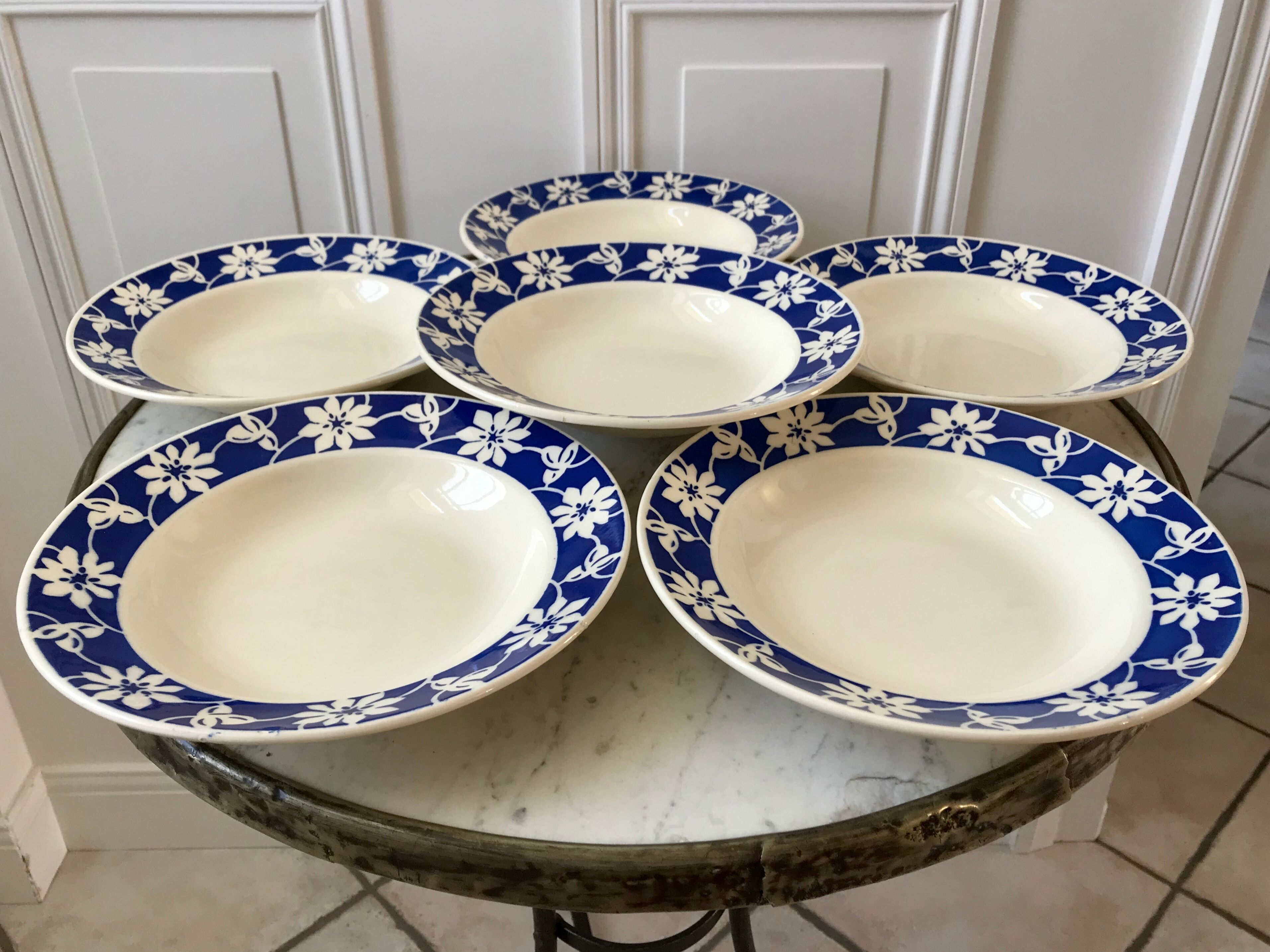 Set of 6 hollow plates Badonviller 30s