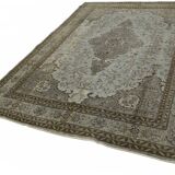 Overdyed Wool Vintage Handmade Carved Rug 193 cm x 295 cm
