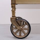 Hollywood Regency Brass Serving Trolley 1970s