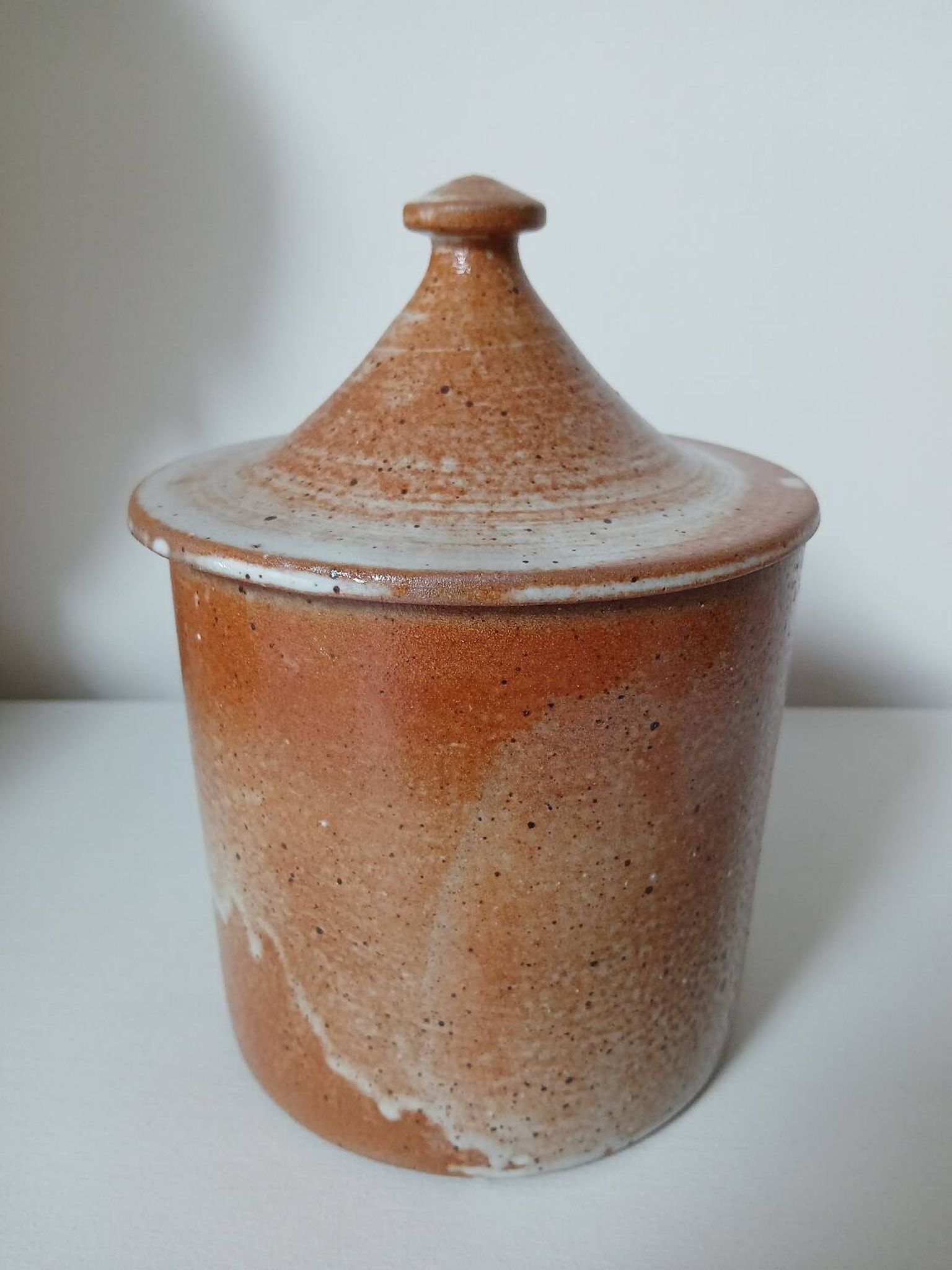 Stoneware pot with lid