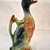 Zoomorphic pitcher barbotine Saint Clément Mallard Duck A028