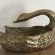 Vintage swan pocket emptier cachepot in gilded brass