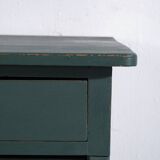 Antique painted pine chest of drawers – European rustic green chest of drawers – circa 1900