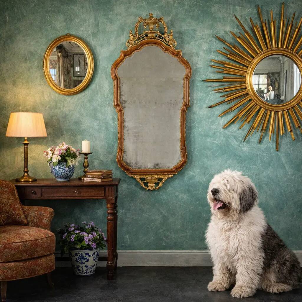 Neoclassical antique mirror in walnut, Italy, 18th century.