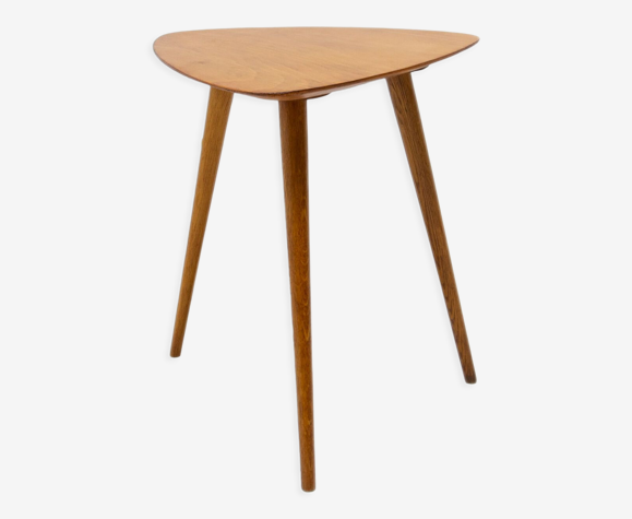 Tabouret trépied du milieu du siècle, années 1960, Tchécoslovaquie