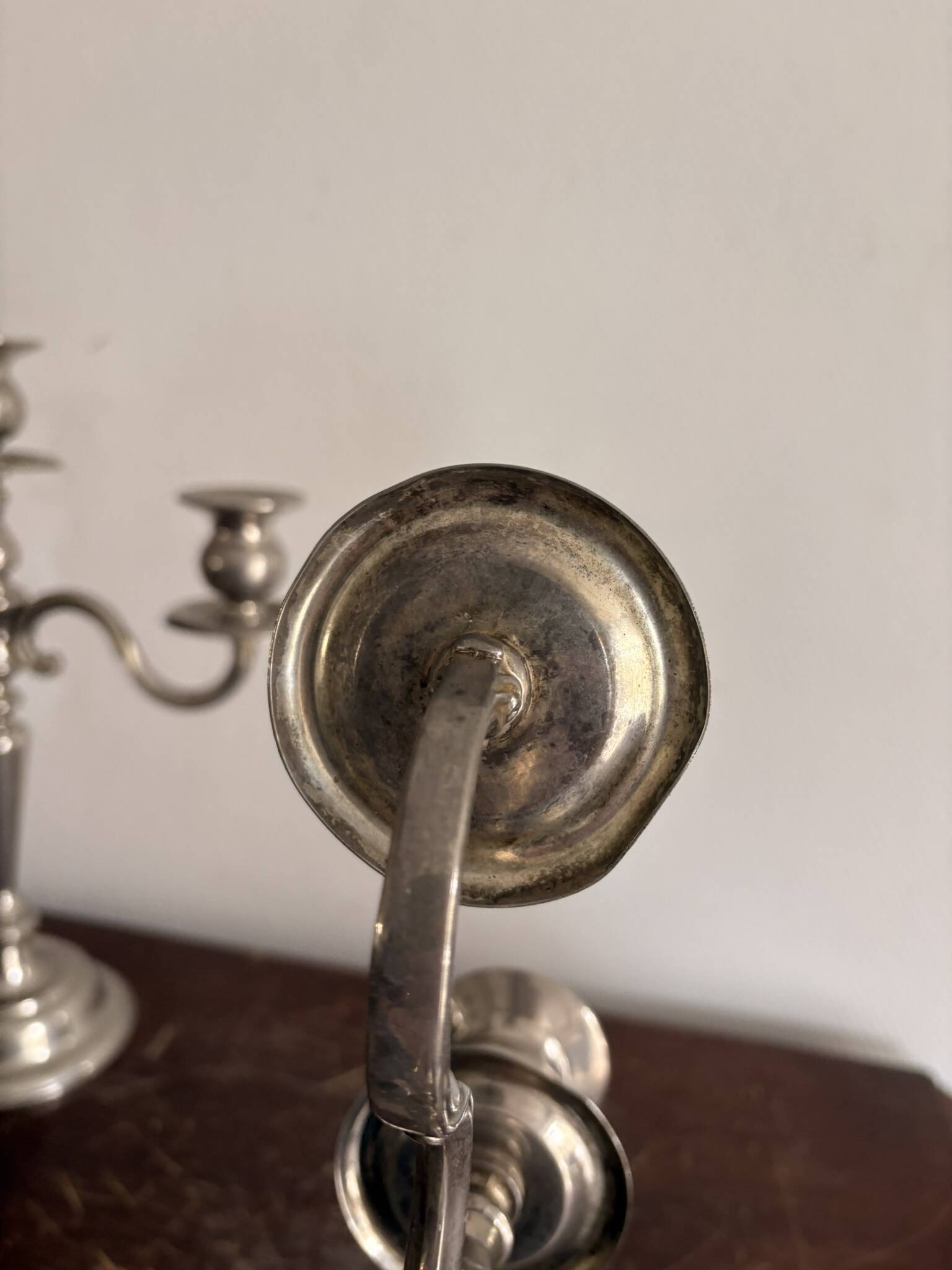 Paire Candélabre 3 Feux Métal Style Louis XV 36cm Vintage
