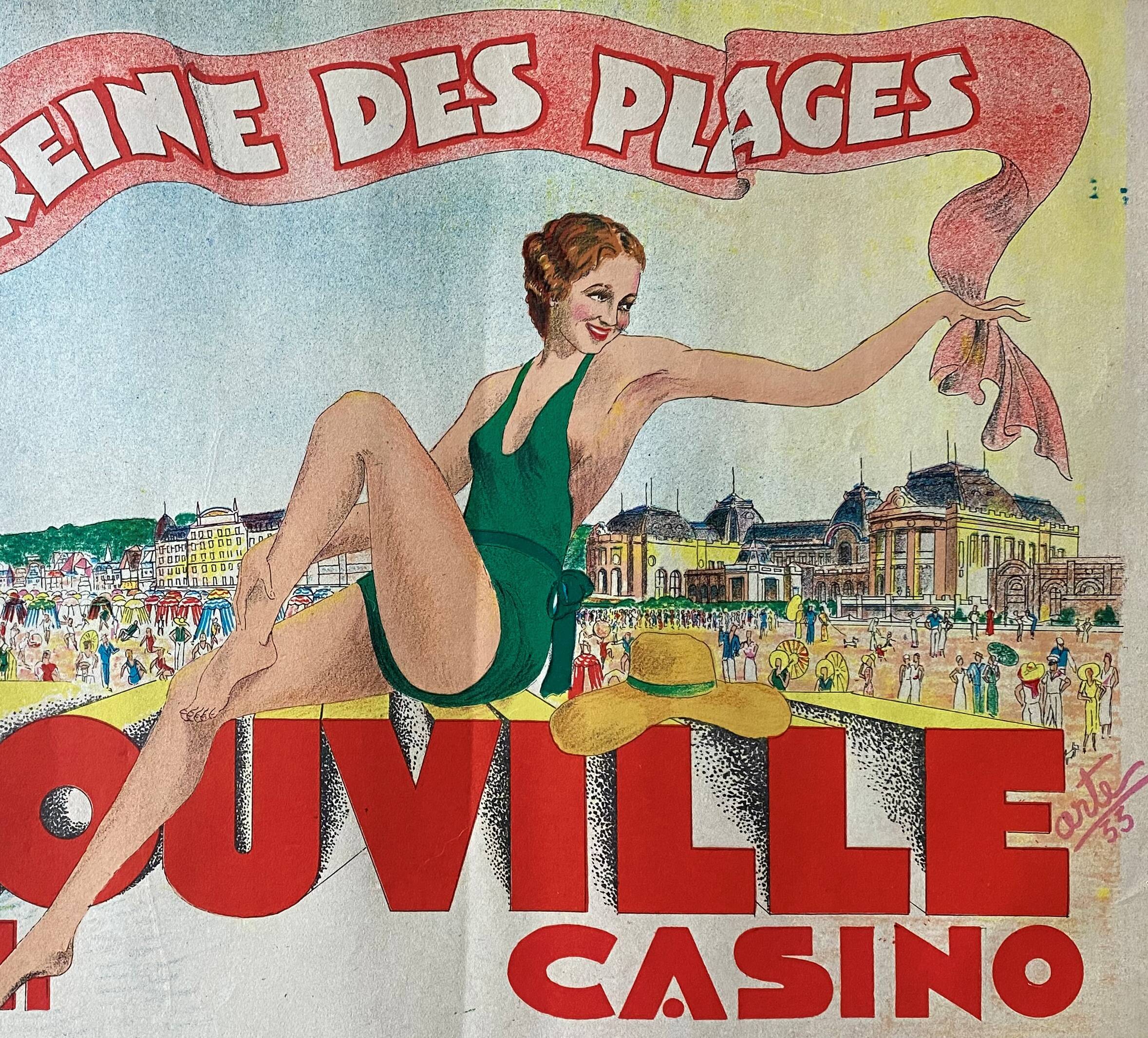 Poster Trouville the queen of beaches beach casino 1933
