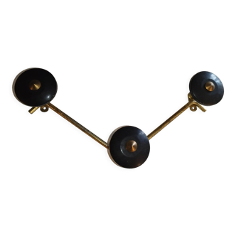 Coat rack 3 Zigzag golden chrome hooks