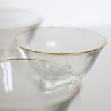 Set of 5 champagne glasses without foot, bistro style