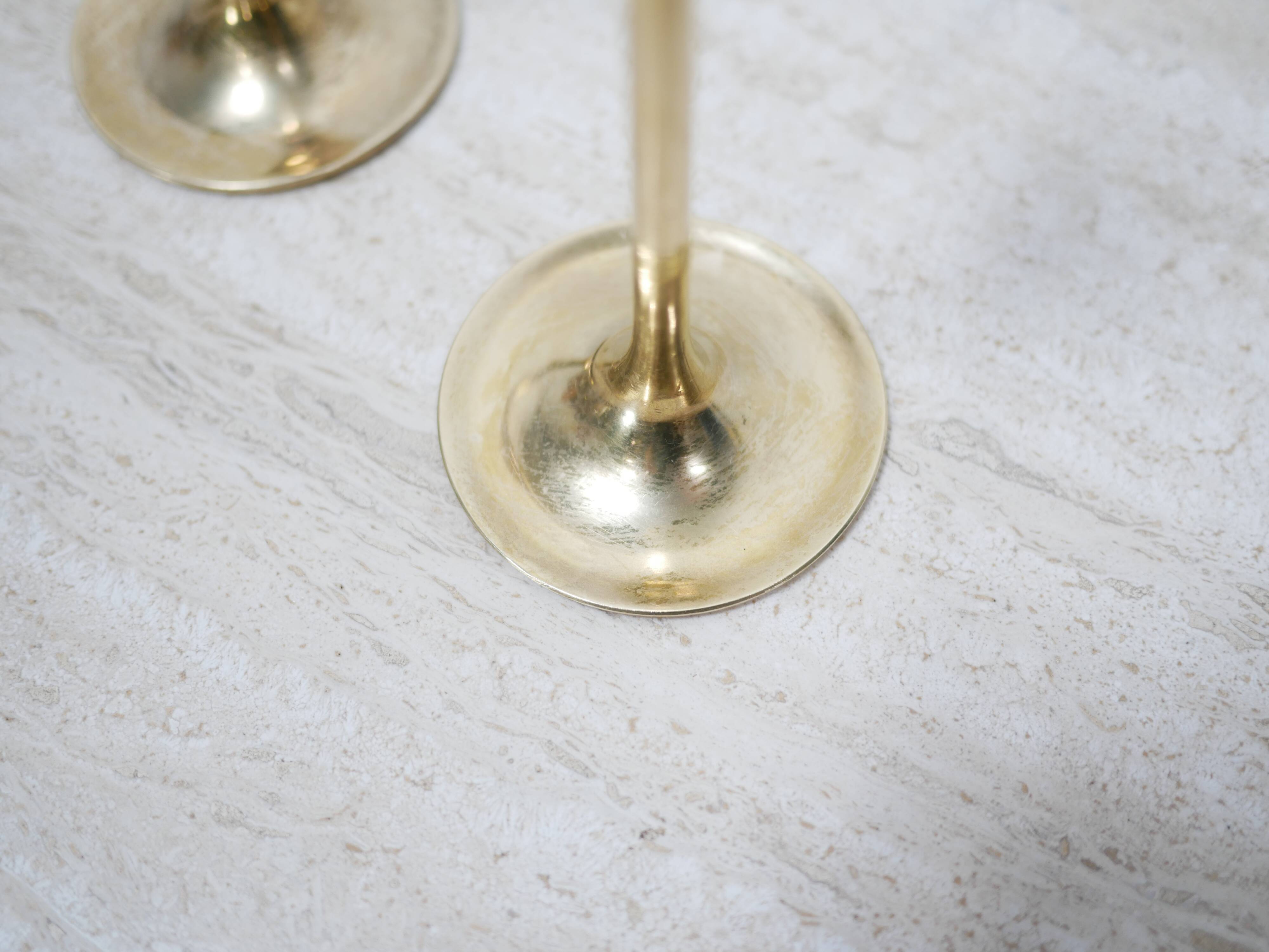 Pair of vintage brass candle holders