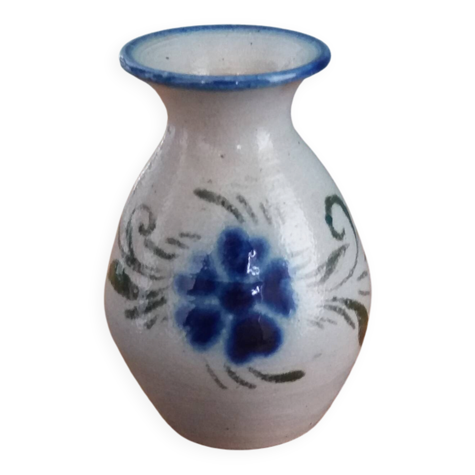 Salt-glazed stoneware vase from Alsace