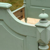 Bed frame in green painted wood