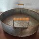 Aperitif serving tray in sheet metal with folding wooden cuffs