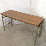 1960s double school desk in oak