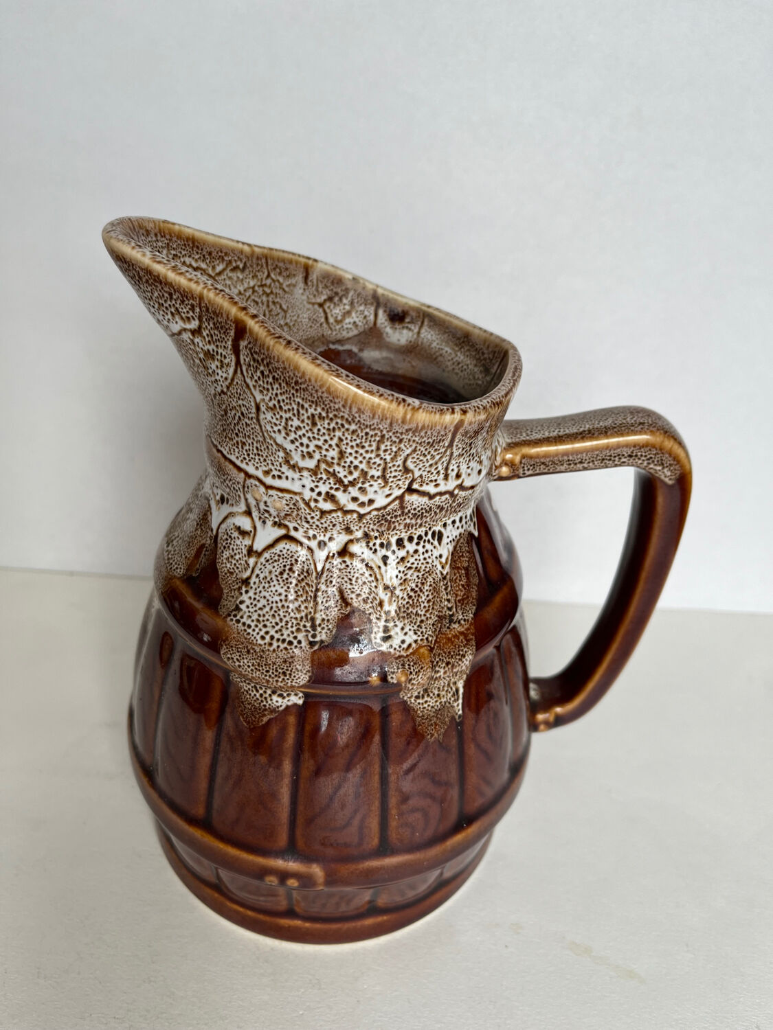 Glazed ceramic pitcher