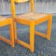 Set de 8 chaises en orme et paille Maison Regain