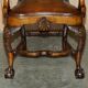 Fauteuil Bergère Antique Thomas Chippendale sculpté Claw & Ball cuir