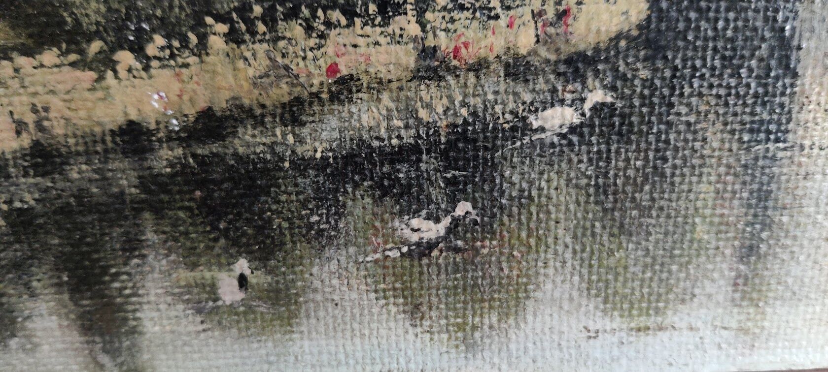 Painting on wood signed