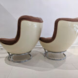 Set of 2 armchairs by Michel Cadestin