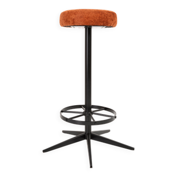 Vintage dark orange stool, Germany, 1960s