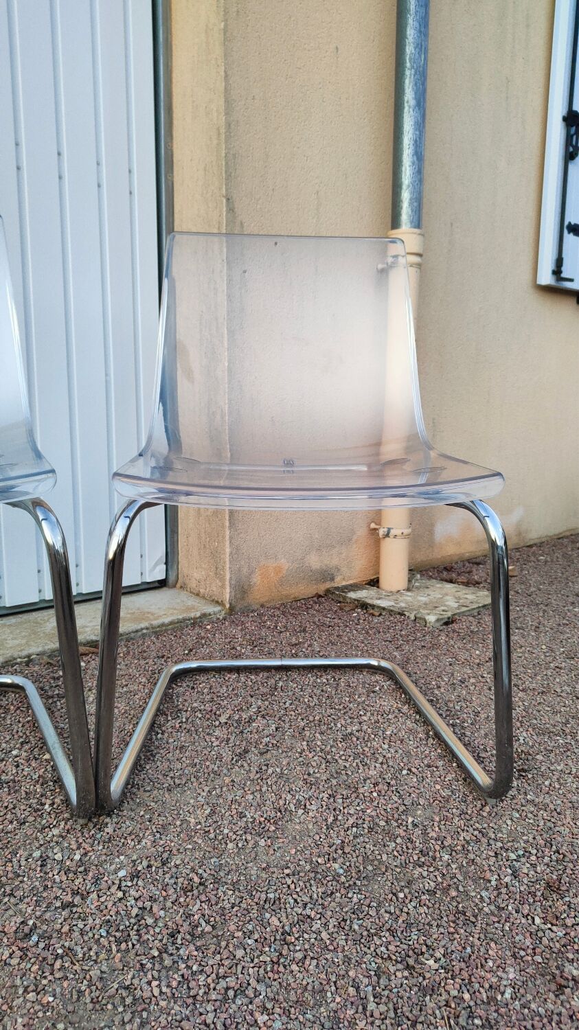 4 vintage transparent chairs 1990