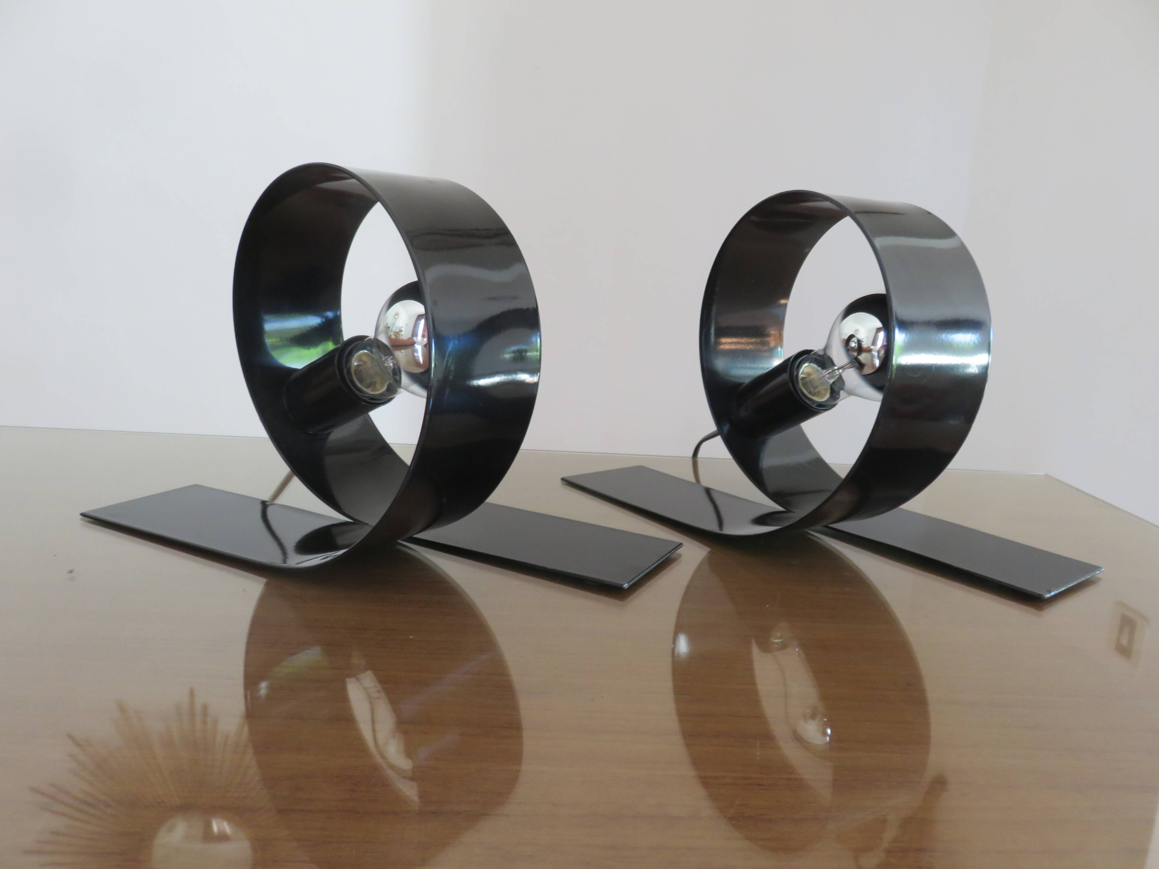 Pair of "looping" lamps by Massive editions 1990