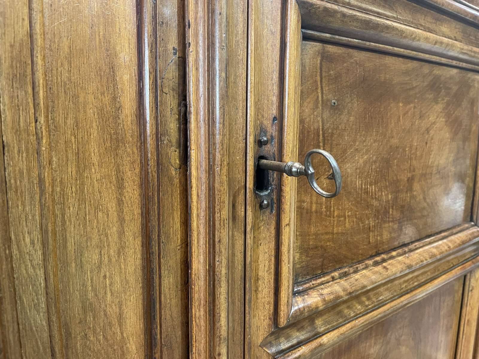 18th century walnut castle wardrobe - fully removable