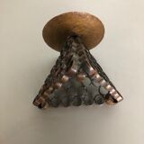 Modernist sculptural style brutalist copper candleholder, Austria 1950