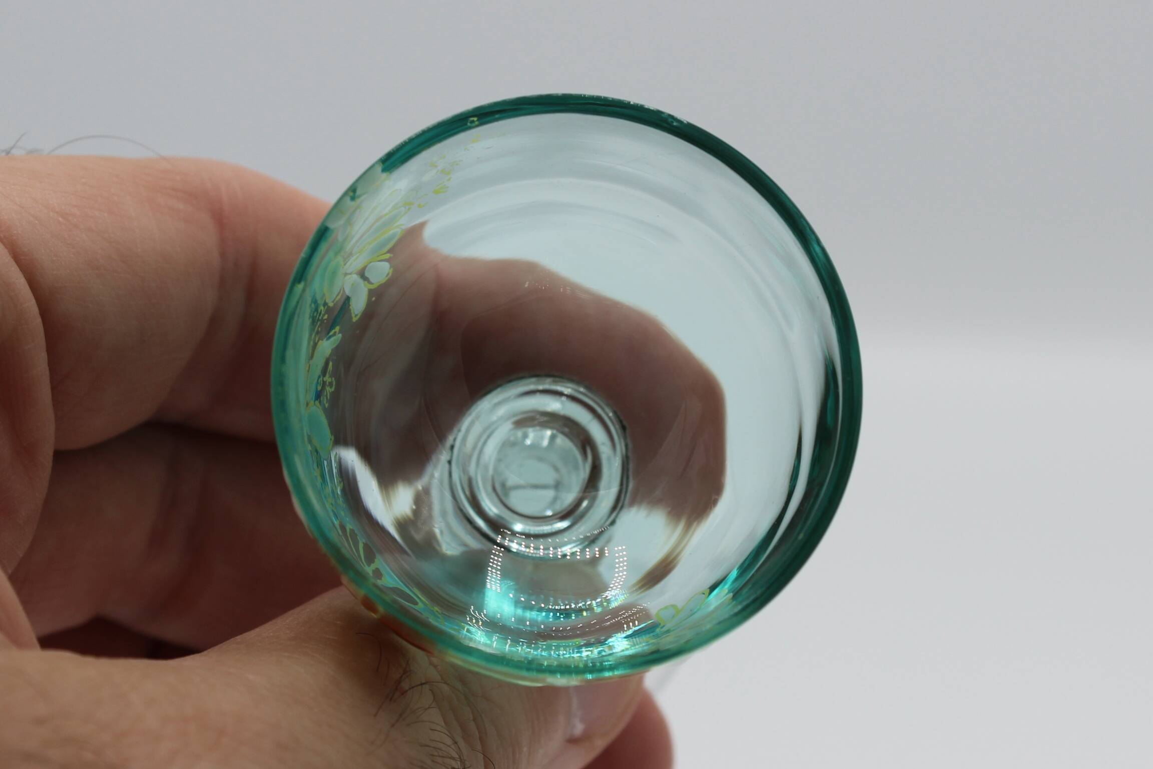 Magnifique service a liqueur en vere bleu emaille legras george sand art no