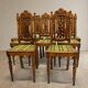 Set of 9 Renaissance Revival dining chairs, carved wood, Czechoslovakia, early 20th century