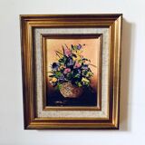 Signed painting on canvas, bouquet of flowers