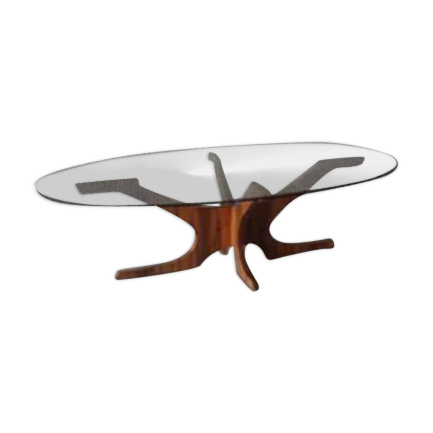 Table basse palissandre vintage Hugues Poignant
