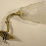 Brass and glass wall lamp from the 1920s