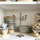 Chandelier with 4 lights, silver-plated candlestick.