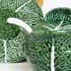 Soup tureen and green cabbage plate