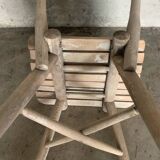 Chaise brutaliste en bois