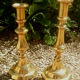 brass candle holders, vintage