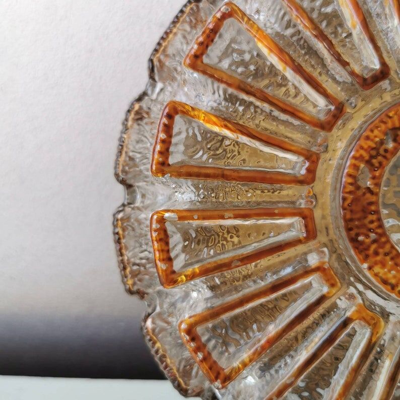 Design ceiling lamp Mid Century Glasshütte Limburg, 70s