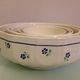 Suite of five salad bowls decor Claudius des faienceries de Badonviller, 50/60