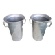 Old pair of aluminum champagne buckets vintage kitchen utensil #a682