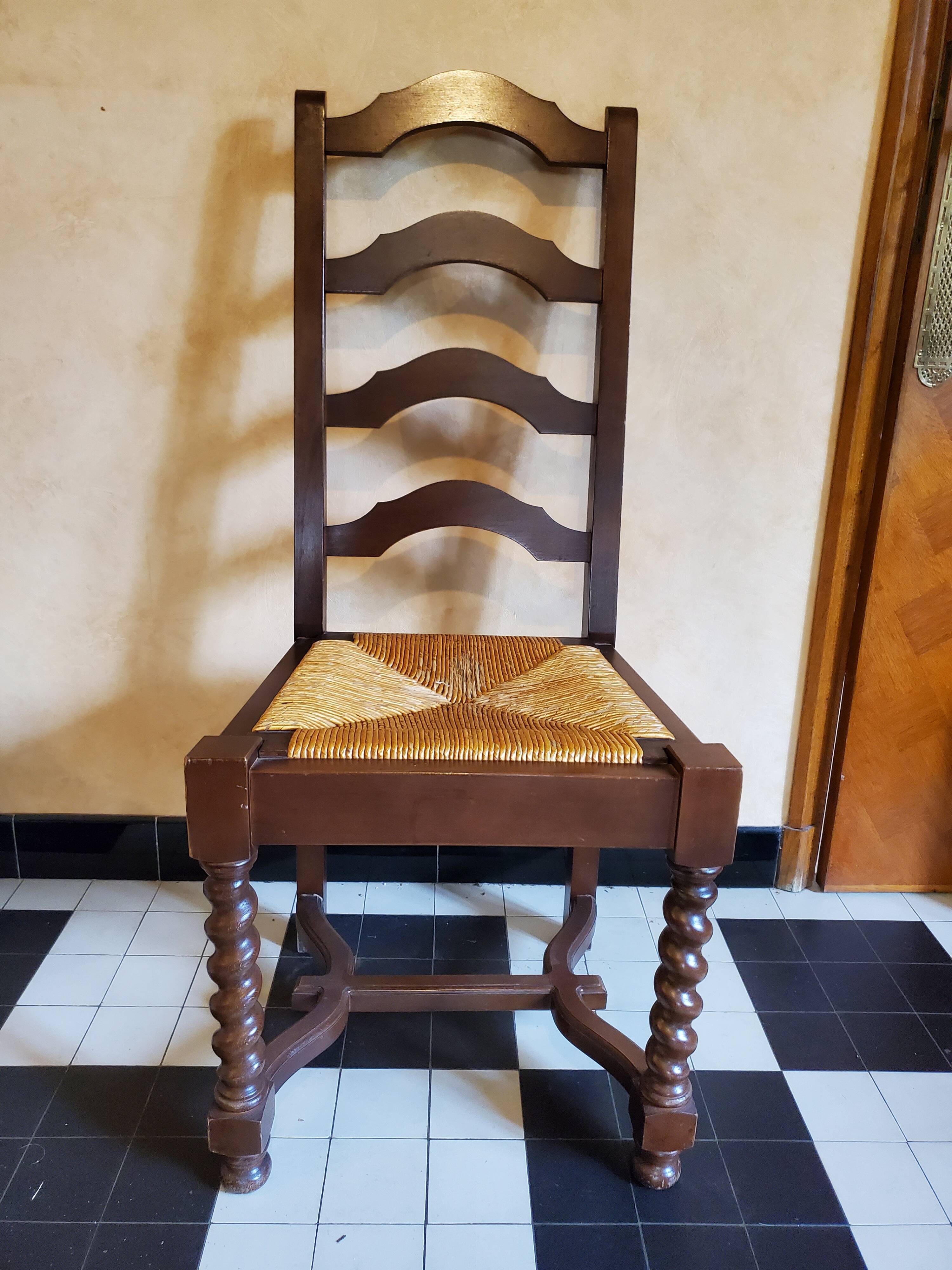 Set of 4 dining chairs Louis XIII style