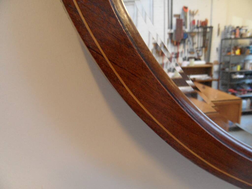 Antique mahogany oval mirror
