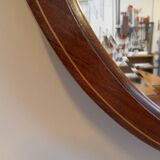 Antique mahogany oval mirror