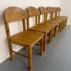 Set of 6 solid pine chairs in Scandinavian design by Reiner Daumiller.