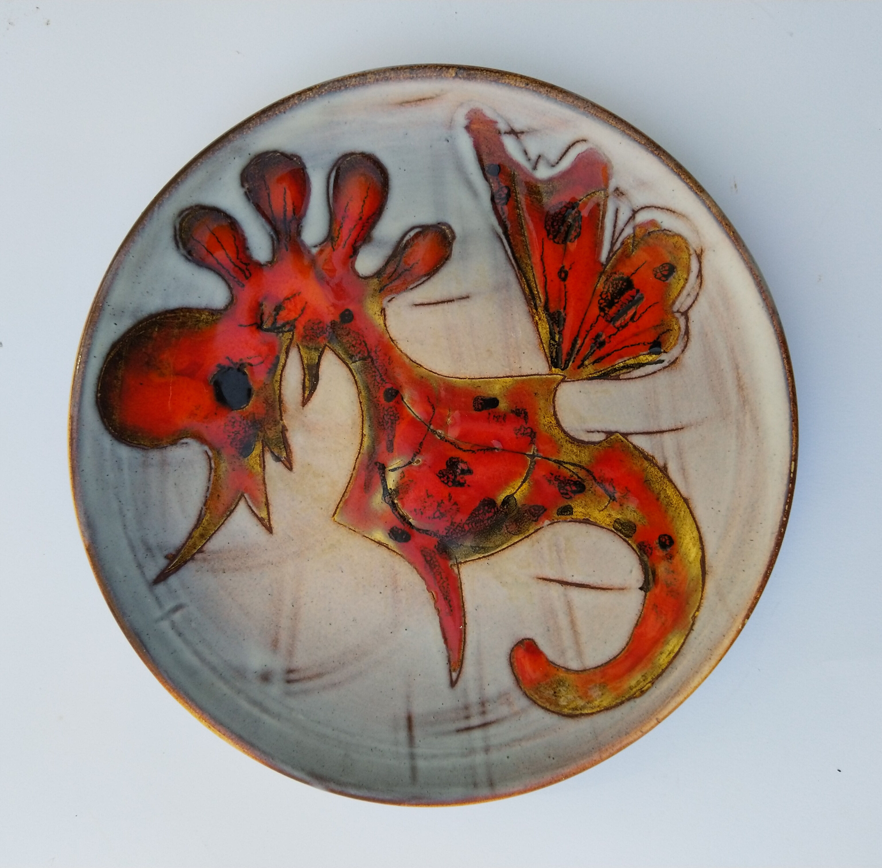 Ceramics plates by Monique Brunner 60s/70s Vallauris