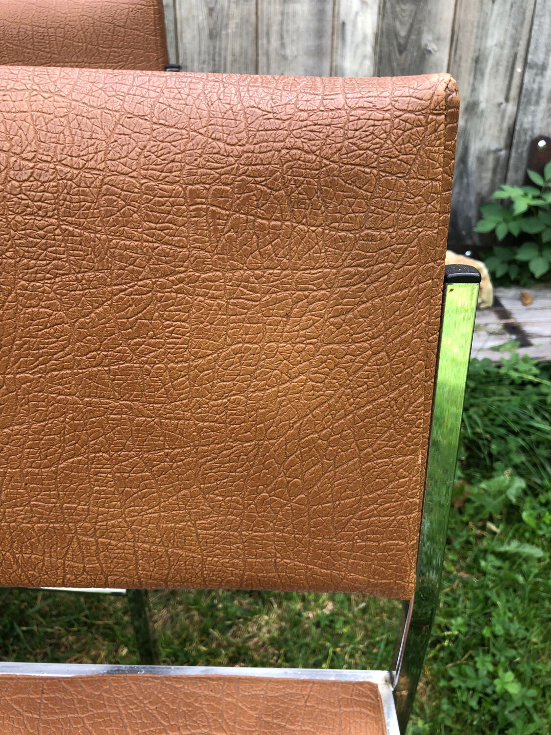 Skai and chrome chairs