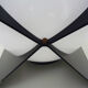 Lamp Luz Eva Maison Gautier structure in black metal and globe in white plastic