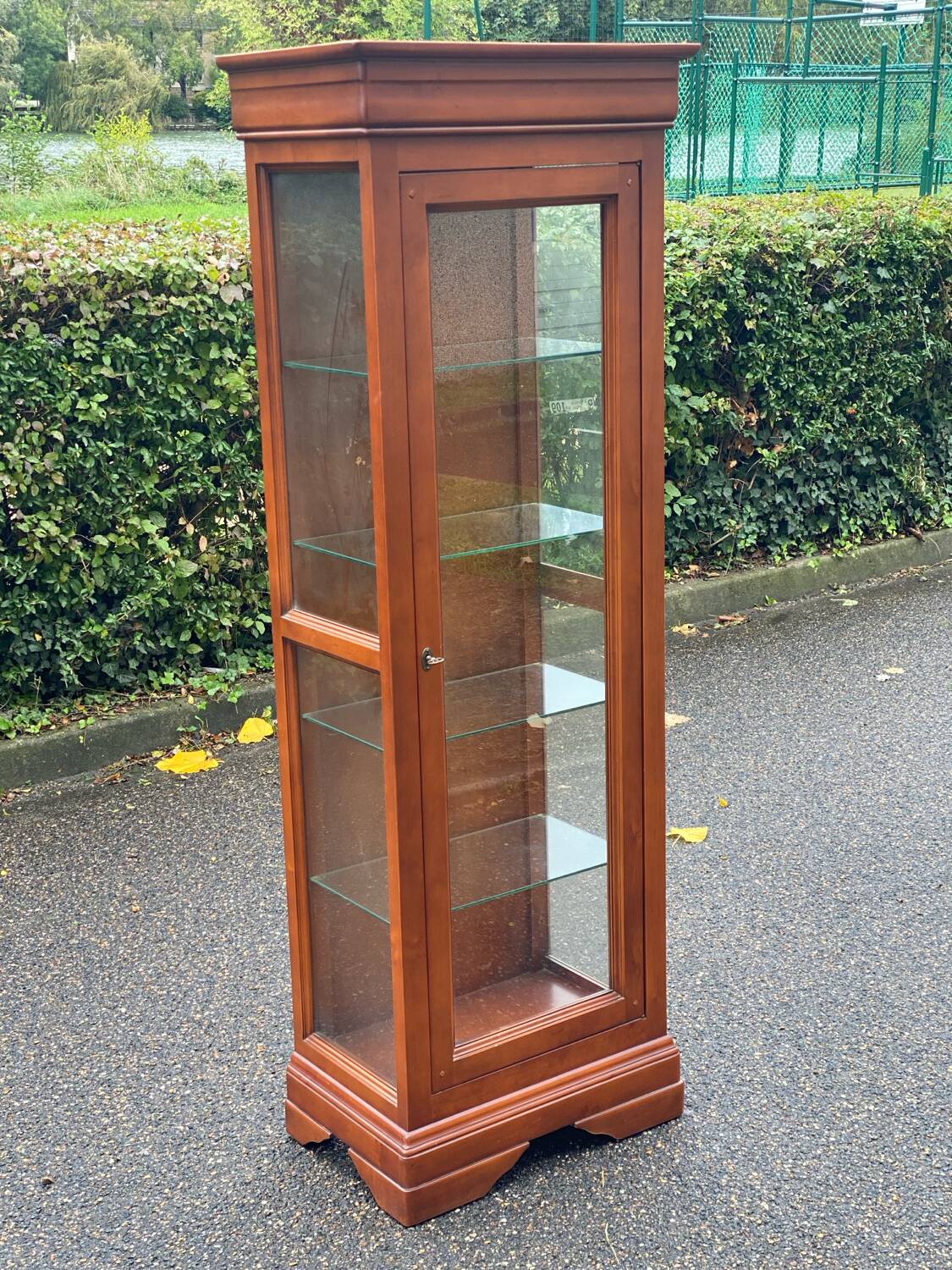 Vintage Louis Philippe solid wood display cabinet 180