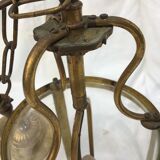 Lantern round brass and glass 1900 Louis XVI